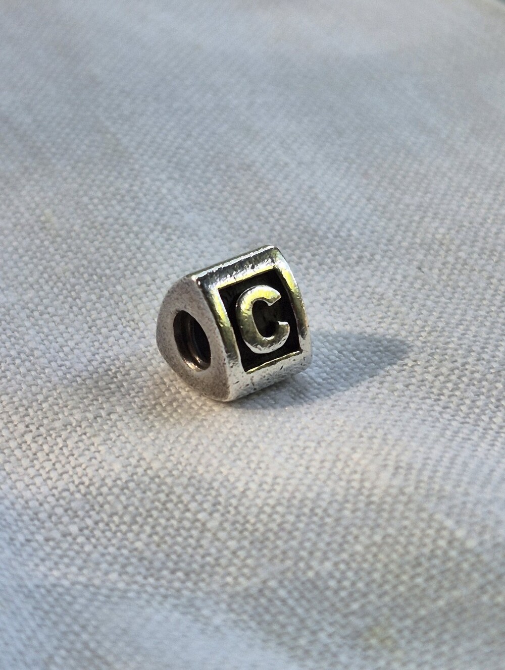 Discontinued Silver Pandora Initial "C" Charm